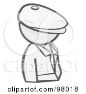 Royalty Free RF Clipart Illustration Of A Sketched Design Mascot Man Avatar Detective