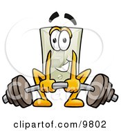 Clipart Picture Of A Light Switch Mascot Cartoon Character Lifting A Heavy Barbell