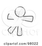 Royalty Free RF Clipart Illustration Of A Sketched Design Mascot Man Restrained With Tape