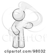 Royalty Free RF Clipart Illustration Of A Sketched Design Mascot Man Draped In A Blue Question Mark