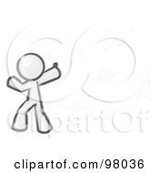 Royalty Free RF Clipart Illustration Of A Sketched Design Mascot Man Writing Tribal Designs On A Wall