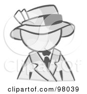 Poster, Art Print Of Sketched Design Mascot Avatar Dressed For A Night On The Town