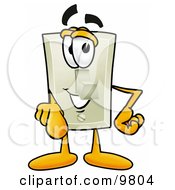 Clipart Picture Of A Light Switch Mascot Cartoon Character Pointing At The Viewer