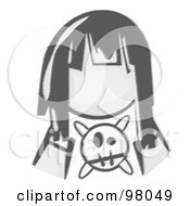 Sketched Design Mascot Avatar Grumpy Girl