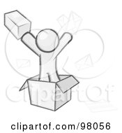 Royalty Free RF Clipart Illustration Of A Sketched Design Mascot Going Postal With Parcels And Mail