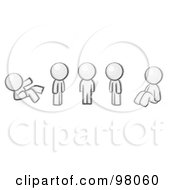 Royalty Free RF Clipart Illustration Of A Sketched Design Mascot In Different Poses