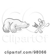 Poster, Art Print Of Sketched Design Mascot Man Holding A Stool And Whip While Taming A Bear