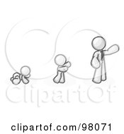 Poster, Art Print Of Sketched Design Mascot Man In His Growth Stages Of Life Starting Out As A Crawling Baby In A Diaper Then A Child And Then An Adult