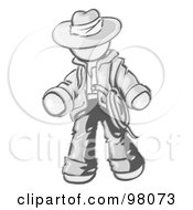 Poster, Art Print Of Sketched Design Mascot Cowboy Adventurer