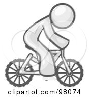 Poster, Art Print Of Sketched Design Mascot Man Character Riding A Bicycle To Save Money On Gas