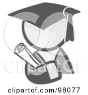 Poster, Art Print Of Sketched Design Mascot Avatar Graduate Holding A Diploma