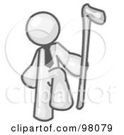 Royalty Free RF Clipart Illustration Of A Sketched Design Mascot Authoritative Man In A Business Tie by Leo Blanchette