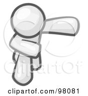 Royalty Free RF Clipart Illustration Of A Sketched Design Mascot Man Character Bowing After A Performance by Leo Blanchette