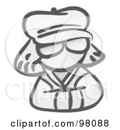 Royalty Free RF Clipart Illustration Of A Sketched Design Mascot Woman Avatar Incognito
