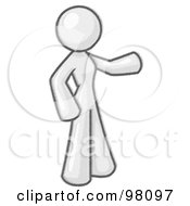 Royalty Free RF Clipart Illustration Of A Sketched Design Mascot Woman Presenting by Leo Blanchette