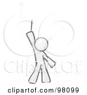 Royalty Free RF Clipart Illustration Of A Sketched Design Mascot Composing Binary Code by Leo Blanchette