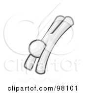 Royalty Free RF Clipart Illustration Of A Sketched Design Mascot Man Character Diving Into Water