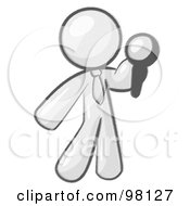 Royalty Free RF Clipart Illustration Of A Sketched Design Mascot Giving A Speech