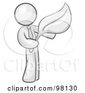 Poster, Art Print Of Sketched Design Mascot Man Holding A Leaf