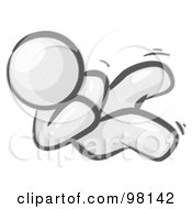 Royalty Free RF Clipart Illustration Of A Sketched Design Mascot Man Rolling On The Floor And Giggling With Laughter by Leo Blanchette