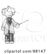 Poster, Art Print Of Sketched Design Mascot Man Depicted As Albert Einstein Holding A Pointer Stick Up To A Drawing Of A Ufo Flying Saucer