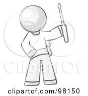 Poster, Art Print Of Sketched Design Mascot Man Electrician Holding A Screwdriver