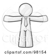 Royalty Free RF Clipart Illustration Of A Sketched Design Mascot Vitruvian Man In Motion by Leo Blanchette