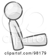 Royalty Free RF Clipart Illustration Of A Sketched Design Mascot Man With Good Posture Sitting Up Straight