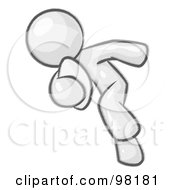 Royalty Free RF Clipart Illustration Of A Sketched Design Mascot Man Running With A Football In Hand During A Game Or Practice