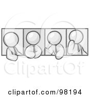 Royalty Free RF Clipart Illustration Of Sketched Design Mascot Men In Different Poses