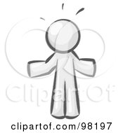 Royalty Free RF Clipart Illustration Of A Sketched Design Mascot Shrugging