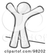 Royalty Free RF Clipart Illustration Of A Sketched Design Mascot Man Up Against A Wall His Arms Up Prepared To Be Searched