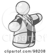 Poster, Art Print Of Sketched Design Mascot Big Man In A Suit And Tie