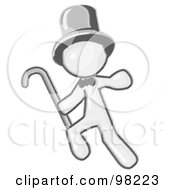 Royalty Free RF Clipart Illustration Of A Sketched Design Mascot Man Dancing And Wearing A Top Hat by Leo Blanchette