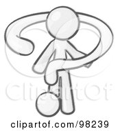 Royalty Free RF Clipart Illustration Of A Sketched Design Mascot Man Draped In A Question Mark
