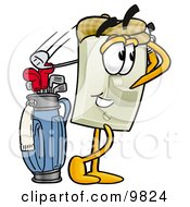 Light Switch Mascot Cartoon Character Swinging His Golf Club While Golfing