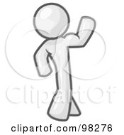 Royalty Free RF Clipart Illustration Of A Sketched Design Mascot Man Character Flexing His Strong Muscles