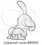 Royalty Free RF Clipart Illustration Of A Sketched Hound Covering His Head With His Front Paws