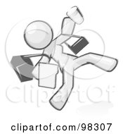 Royalty Free RF Clipart Illustration Of A Sketched Design Mascot Woman Slipping On A Puddle Of Water by Leo Blanchette