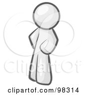 Royalty Free RF Clipart Illustration Of A Sketched Design Mascot Man Standing With His Hands On His Hips