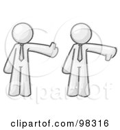 Poster, Art Print Of Sketched Design Mascot Businessman Giving The Thumbs Up Then The Thumbs Down While Being Asked For His Opinion