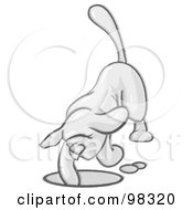 Royalty Free RF Clipart Illustration Of A Sketched Hound Dog Digging A Hole