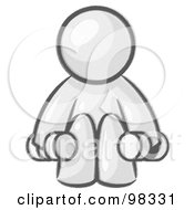Royalty Free RF Clipart Illustration Of A Sketched Design Mascot Man Lifting Dumbbells While Strength Training