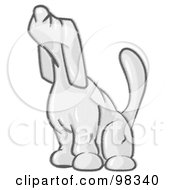 Royalty Free RF Clipart Illustration Of A Sketched Design Mascot Hound Sniffing The Air