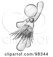 Royalty Free RF Clipart Illustration Of A Sketched Design Mascot Hula Dancer Woman In A Grass Skirt And Coconut Shells Performing At A Luau
