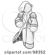 Royalty Free RF Clipart Illustration Of A Sketched Design Mascot George Washington With A Wig