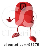 Royalty Free RF Clipart Illustration Of A 3d Red Foot Scale Facing Left And Shrugging