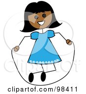 Hispanic Stick Girl Playing With A Jump Rope
