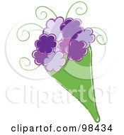 Poster, Art Print Of Bouquet Of Purple Flowers In A Green Bag