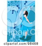 Royalty Free RF Clipart Illustration Of A Musical Woman Singing 3